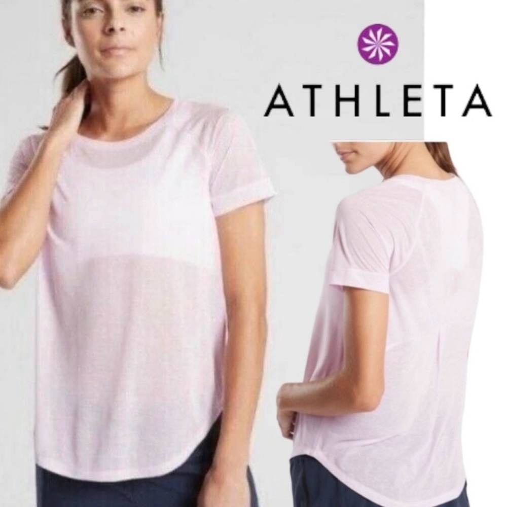 NWT Athleta Vapor Soft Purple Short Sleeve Tee, Size Large (L)